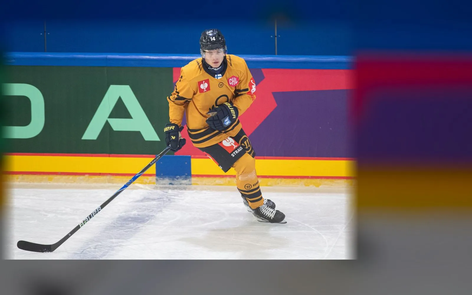 Lukon pelaaja Champions Hockey Leaguen ottelussa Berliinissä syyskuussa 2025. Kuva: Sandro Halank / Wikimedia Commons, CC BY-SA 4.0